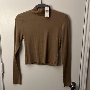 American Eagle Outfitters Brown Long Sleeve Top